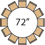 72 inch round table with 12 chairs